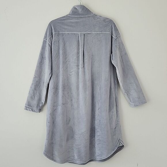 Soft Surroundings Auberon Mini Dress Coziest Zip-Up Tunic Pullover Silver S (12) - Picture 3 of 8